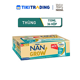 Thùng sữa bột pha sẵn Thực phẩm bổ sung Nestlé NANGROW 9(4x110ml) sữa mát công thức từ Thụy Sĩ với 100% Canxi giúp bé cao lớn vượt trội dành cho bé từ 1 tuổi