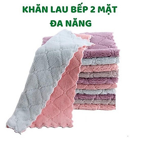 Set 10 Khăn Lau Bếp Đa Năng 2 Mặt 2 Màu Siêu Thấm Hút