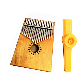 Đàn Kalimba 17 Phím Gỗ Mahogany Mặt trời Stiller Kèm Kèn Kazoo