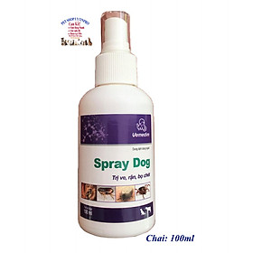 Chai xịt trị ve rận bọ chét ở Chó Spray Dog Giúp diệt sạch ve, rận, bọ chét Sản xuất tại Vemedim Việt Nam