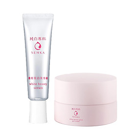 Combo Kem Dưỡng Trắng Senka White Beauty Glow Gel Cream & Tinh Chất Senka White Beauty Serum 35g