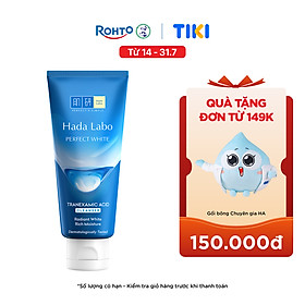 Sữa rửa mặt dưỡng trắng Hada Labo Perfect White Tranexamic Acid Cleanser 80g