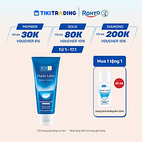 Sữa rửa mặt dưỡng trắng Hada Labo Perfect White Tranexamic Acid Cleanser 80g