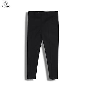 Quần âu nam màu đen sạn ADINO vải rayon polyester dày không bai xù dáng slimfit công sở ống đứng hơi côn QA143