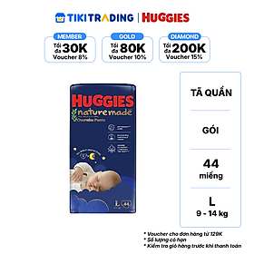 Tã quần Huggies Naturemade ban đêm L 44 miếng
