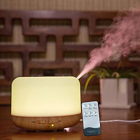 MÁY XÔNG TINH DẦU CHUYÊN DỤNG CÓ REMOTE ĐIỀU KHIỂN TỪ XA, VÂN GỖ, ĐÈN LED CAO CẤP. KHUẾCH TÁN TINH DẦU LAN TỎA HƯƠNG THƠM