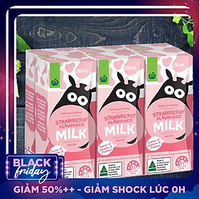 Sữa Tươi Nguyên Kem Hương Dâu Woolworths Ngọt Thơm Dễ Uống Cung Cấp Đầy Đủ Năng Lượng, Canxi Và Vitamin Thiết Yếu Cho Cơ Thể Cải Thiện Tình Trạng Trẻ Biếng Ăn Hỗ Trợ Tăng Xuất Xứ Úc Thùng 24 hộp x 200ml