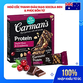 Thanh Giàu Đạm Carman s Protein Bar Dark Choc, Cranberry - 200g