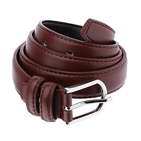 Women Solid Color PU Leather Pin Belt Buckle Waistband Jeans Belt