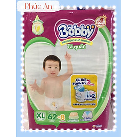 Tặng thêm 8 miếng | Tã Quần Bobby XL62 Miếng 12 Đến 17 Kg - Bỉm Quần Trẻ Em Bobby Size XL62