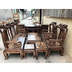 bộ bàn ghế quốc đào tay 12- Đồ Gỗ Bình Long
