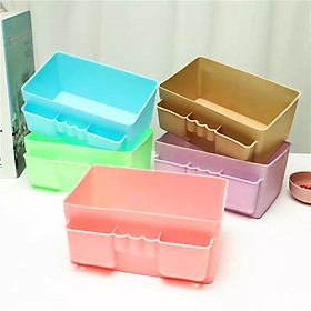 Mua Hộp Đựng Đồ Trang Điểm Để Bàn 3 Ngăn dưới đáy mỗi ngăn có những lỗ nhỏ vừa để thông khí  vừa để tiện lợi cho bạn khi vệ sinh hộp đựng đồ trang điểm HT673 - Giao Ngẫu Nhiên
