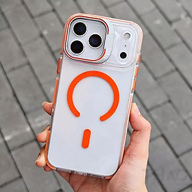 Ốp lưng dành cho iphone 17PROMAX Raigor Ravaka Rita Bracket trong suốt viền camera giá đỡ, hỗ trợ vòng sạc không dây từ tính - Hàng nhập khẩu