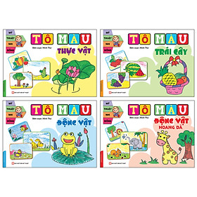 Sách Bộ 4 Cuốn Mỹ Thuật Nhi Đồng - Tô Màu: Động Vật+ Thực Vật+ Động Vật Hoang Dã+ Trái Cây