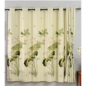 Mua Rèm cửa rèm che nắng hoa sen thư pháp 1m ngang x 2m cao ( tấm)