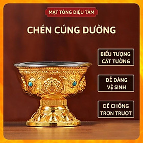 Mua Ly cúng dường Mật Tông- Chung nước thờ cúng khắc nổi họa tiết Cát Tường  viên mãn  hạnh phúc  chén thờ dùng để trang trí đồ thờ  đồ thờ cúng Diệu Tâm