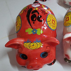 Mua Lợn gánh tiền tiết kiệm Gốm sứ cao cấp size 2 và size 3