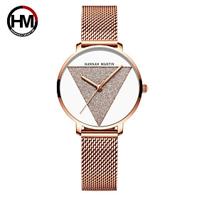 Đồng hồ nữ siêu mỏng chính hãng Hannah Martin HM-1332 dây thép mặt nhỏ MÃ HM-1332