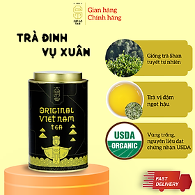 Trà Đinh mùa xuân POVT0075 SACHS TEA 1773 chè xanh hữu cơ thái nguyên cao cấp 75g/hộp