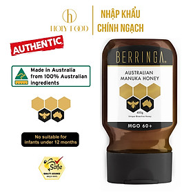 Mật ong Berringa Honey MGO 60+, 400gram, hàng chính hãng ÚC