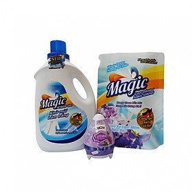 Bộ Sản Phẩm Nước Giặt Trắng Sáng 3,2L + Bịch Nước Xả Gió Biển 1,6L (Tặng 1 Sáp Thơm Farcent Hương Oải Hương)