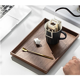 Khay gỗ BLACK WALNUT  phong cách Nhật Bản dùng đựng đồ ăn, decor trang trí