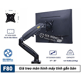 Giá treo màn hình máy tính nhập khẩu 1 tay NB F80 cho màn hình 17-27inch