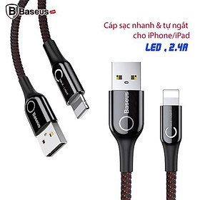 Mua Cáp sạc Lightning tự ngắt thông minh Baseus C Shaped Light cho iPhone/iPad
