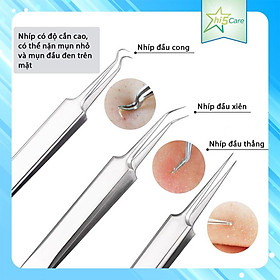 Bộ 3 Nhíp gắp mụn bằng thép không gỉ tiện dụng