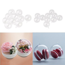 20pcs Plastic Fillable Ball Ornaments Christmas Candy Box Crafts 4cm & 3cm