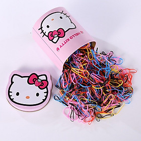 Hộp chun buộc tóc 2000 dây Hello Kitty siêu xinh cho các con buộc tóc