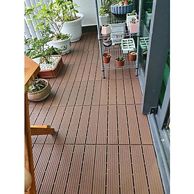 Combo 22 tấm thảm nhựa ghép lót sàn ban công, bể bơi chất lượng cao chống trơn trượt, bền màu (30x30x1cm) - nâu đỏ
