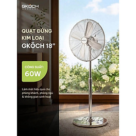 QUẠT ĐỨNG KIM LOẠI GKOCH W-FGS1808 18" hàng chính hãng