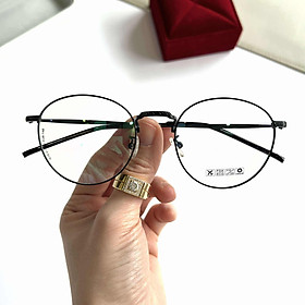 Kính đi đường chống nắng Mắt tròn gọng kim loại - Có thể thay mắt kính cận theo độ