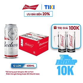 Thùng 12 Lon Bia Budweiser (500ml / Lon)