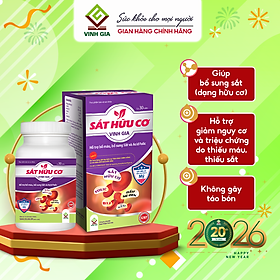 Viên Uống Bổ Sung Sắt Dạng Hữu Cơ VINH GIA Giảm Tình Trạng Thiếu Máu Lên Não, Hoa Mắt, Da Xanh Xao Hộp 30 Viên