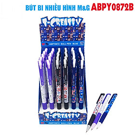 Combo 5 Bút Bi Xanh 0872 (0.7mm)  Thân Có Nhiều Hình ABPY0872B