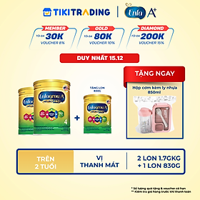 Bộ 2 Lon Sữa bột Enfagrow A+ Neuropro 4 Vị thanh mát với dưỡng chất DHA & MFGM cho trẻ từ 2–6 tuổi– 1.7kg