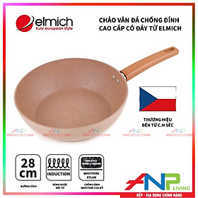 CHẢO ELMICH FUSION SÂU LÒNG, VÂN ĐÁ CHỐNG DÍNH, CÓ ĐÁY TỪ (SIZE 28CM - CHIÊN XÀO RÁN TRÊN MỌI LOẠT BẾP) - HÀNG CHÍNH HÃNG