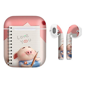 Mua Miếng dán skin chống bẩn cho tai nghe AirPods in hình Heo con dễ thương - HEO2k19 - 083 (bản không dây 1 và 2)