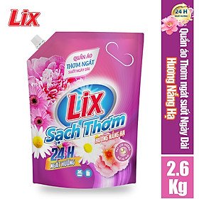 Túi nước giặt Lix sạch thơm hương nắng hạ 2.6kg N7302