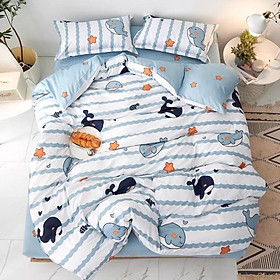 Bộ Ga Giường Và Vỏ Gối Cotton Korea ADU79 Bedding Đủ Kích Thước Trải Nệm 1m4, 1m6, 1m8 Chưa Gồm Chăn