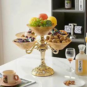 Khay Đựng Mứt Tết 2 Tầng 5 Cánh Mạ Vàng Cao Cấp – Khay Trái Cây, Bánh Kẹo, Hạt Khô Sang Trọng Trang Trí Phòng Khách - HÀNG CHÍNH HÃNG MINIIN