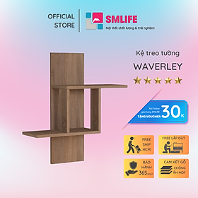 Kệ gỗ treo tường trang trí hiện đại SMLIFE Waverley  | Gỗ MDF dày 17mm chống ẩm | D60xR20xC80cm - Màu