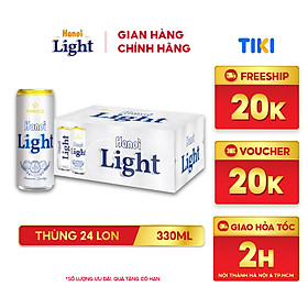 Bia Hanoi Light - Thùng 24 lon 330ml