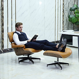 Mua Ghế Lười Kèm Đôn  Sofa Thư Giãn Phong Cách Độc Đáo Sang Trọng  Ghế Đọc Sách Xoay 360 Bọc Da Lưng Gỗ Bền Đẹp