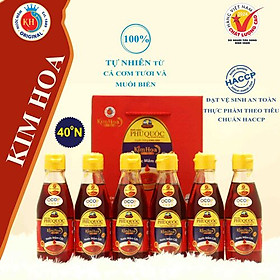 Nước Mắm Cốt Kim Hoa Phú Quốc 40 độ đạm Hộp 180ml - Hộp 6 chai - mỗi chai 180ml