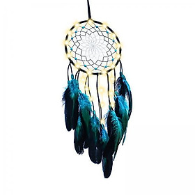 2xBohemian Dream Catcher Feather Wall Hanging Dreamcatcher for Home Decoration With Light