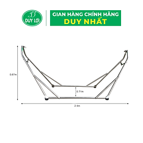 Hình ảnh KHUNG VÕNG XẾP DUY LỢI INOX - CỠ NHỎ (KHÔNG BAO GỒM VÕNG LƯỚI) - TẶNG 10 MÓC ÁO KÉP NHỰA CAO CẤP DUY LỢI