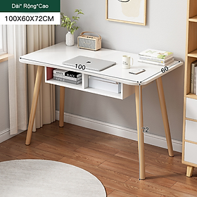 Mua Bàn làm việc  bàn học màu trắng cao cấp  hiện đại tích hợp hộc tủ để đồ tiện lợi  chân gỗ tự nhiên chắc chắn  bền bỉ